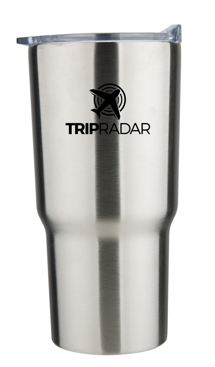 Sidley 30oz double wall stainless steel mug with push on lid, stainless steel