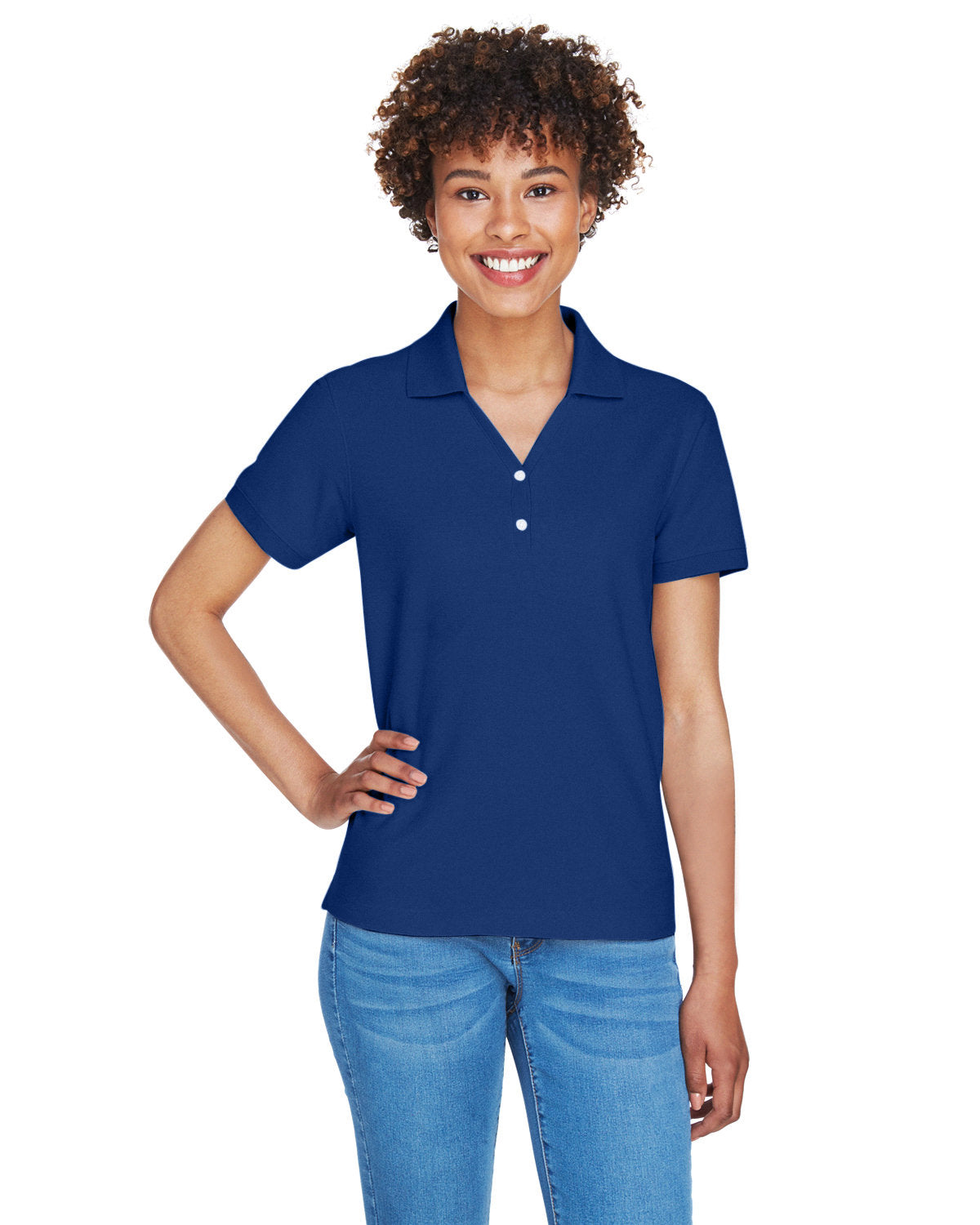 Devon and Jones Ladies' Pima Piqué Y-Collar Polo