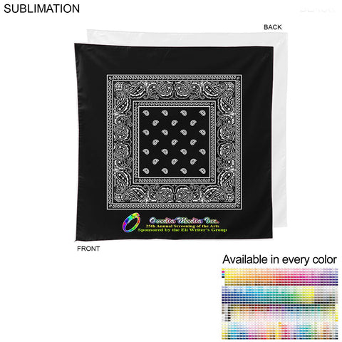 Paisley Bandana, 22x22, Sublimated Edge to Edge 1 side