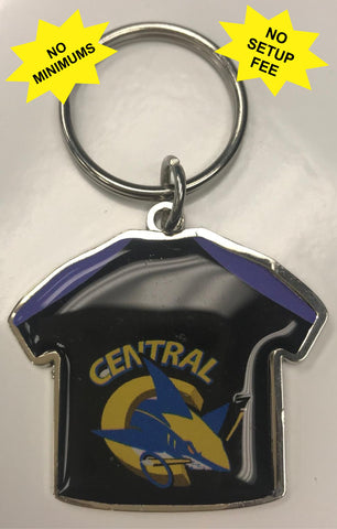 Keychain Shaped Like a Jersey with Full Color Domed Logo