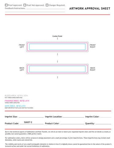Ultra Soft and Smooth Microfleece Scarf, 8x60, Sublimated Edge to Edge BOTH sides