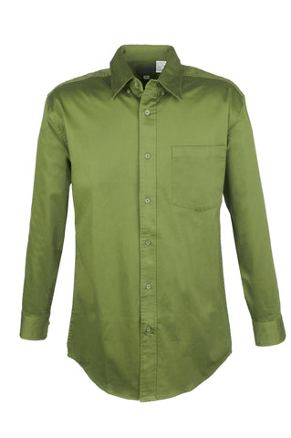 Men's solid Stretch shirts Long Sleeve(BASIL) (S-4XL)