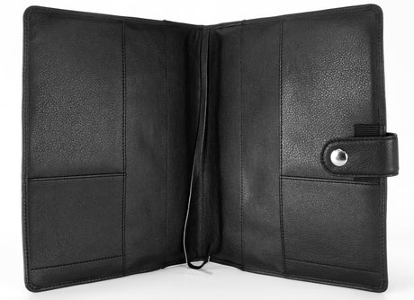 Book Cover black pebbled leather w/black stitch