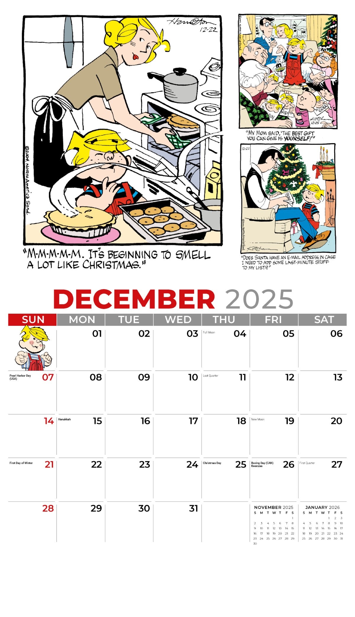 Galleria Wall Calendar 2025 Dennis the Menace