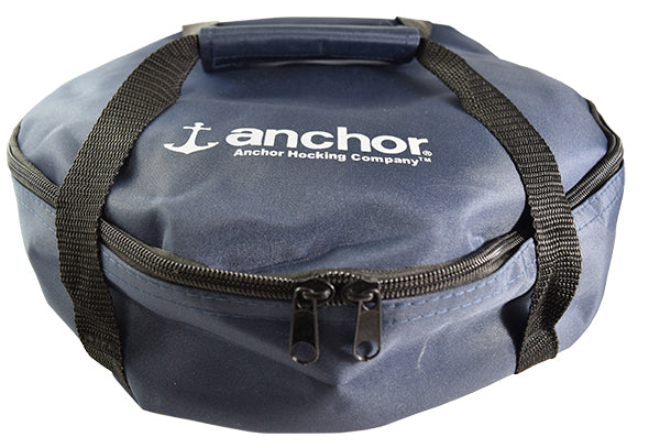 Bake N Take 3pc set - 2qt sculpted round casserole, blue lid & tote in gift box