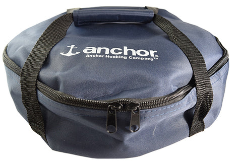 Bake N Take 3pc set - 2qt sculpted round casserole, blue lid & tote in gift box