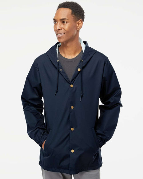 Independent Trading Co. Water Resistant Hooded Windbreaker Jacket
