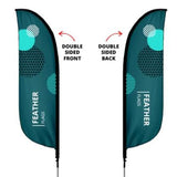 13.5' Large Tear Drop Flag Kit, Full Color Graphics Double Side, Outdoor Spike base and Bag Included