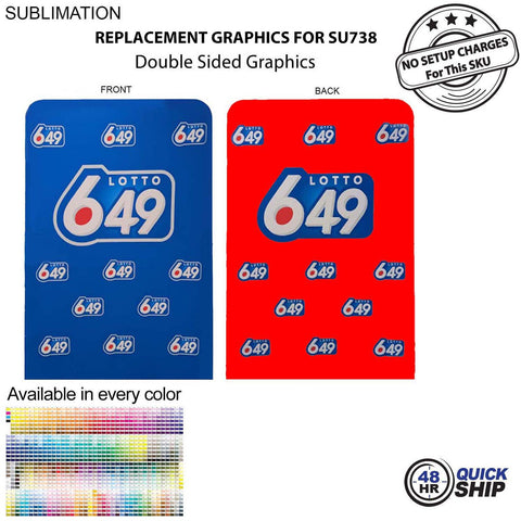 48 Hr Quick Ship - Replacement Full Color Graphics Double Sided for 5'W x 90
