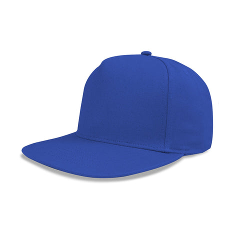 Deluxe 5 Panel Constructed Cotton Twill Flat Bill Cap