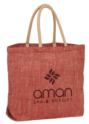 Herringbone Jute Tote