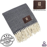 Personalized Wool Blanket Deluxe, 50x60, with Lasered logo patch, NO SETUP CHARGE