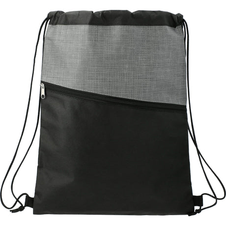 Cross Weave Zippered Drawstring Bag