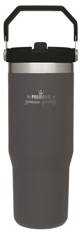 Stanley® IceFlow 30oz Flip Straw Tumbler, grey - Etched
