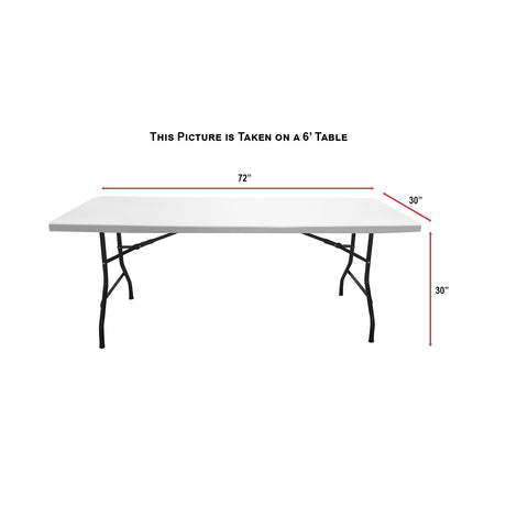 24 Hr Express Ship - Sublimated Table Cloth for 6' Table, Drape Style, 3 sided, Open Back