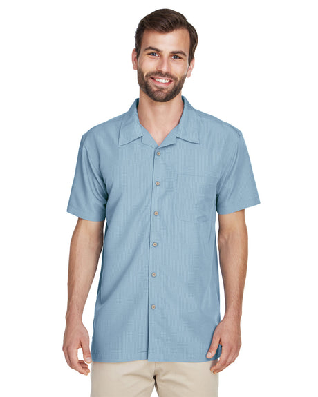 Harriton Men's Barbados Textured Camp Shirt