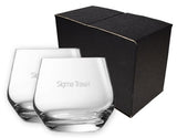 ~ Frisco 11.75oz Chef & Sommelier crystalline stemless set of 2 in a Mystique gift box