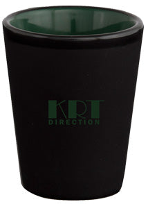 Mug Shots 1.5oz 2tone black/dark green ceramic shot glass