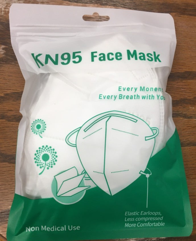 Individually Polybagged KN95,5-Ply Face Masks, FDA EUA List, Full color Transfer logo left side