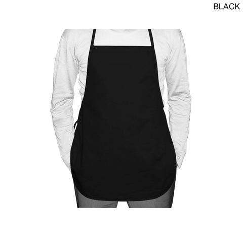 Shorter Length Twill Bib Apron, 19x24, No Pockets, Blank Only, In Stock