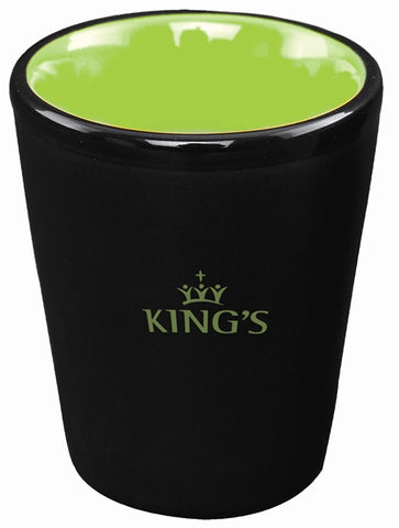 Hilo Thimble 1.5oz 2tone black/green ceramic shot glass