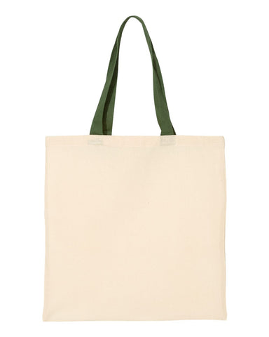 Q-Tees™ Economical Tote w/Contrast-Color Handles
