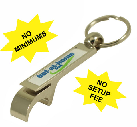 Metal Opener/Keychain with Full Color Domed Logo
