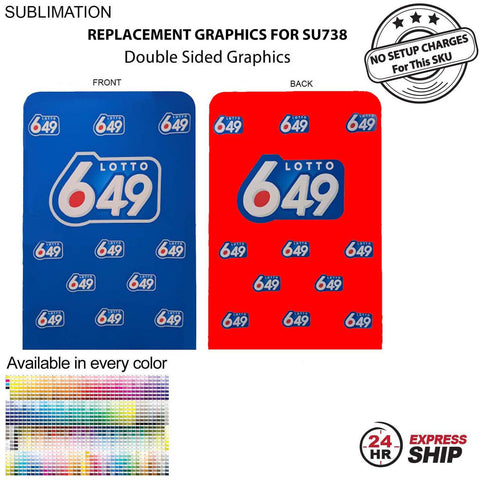 24Hr Express Ship - Replacement Full Color Graphics Double Sided for 5'W x 90