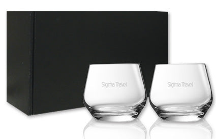 ~ Frisco 11.75oz Chef & Sommelier crystalline stemless set of 2 in an Onyx gift box