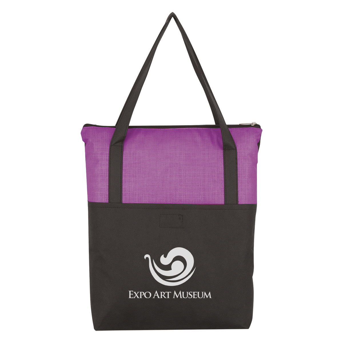 Crosshatch Non-woven Zippered Tote Bag