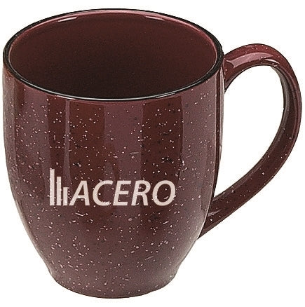 Speckled Bistro 16oz cermaic mug burgundy w/black and white speckles