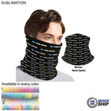 48 Hr Quick Ship - Sublimated Multifunction Tubular 2-ply WINTER Neck Gaiter (Polyester Microfleece)