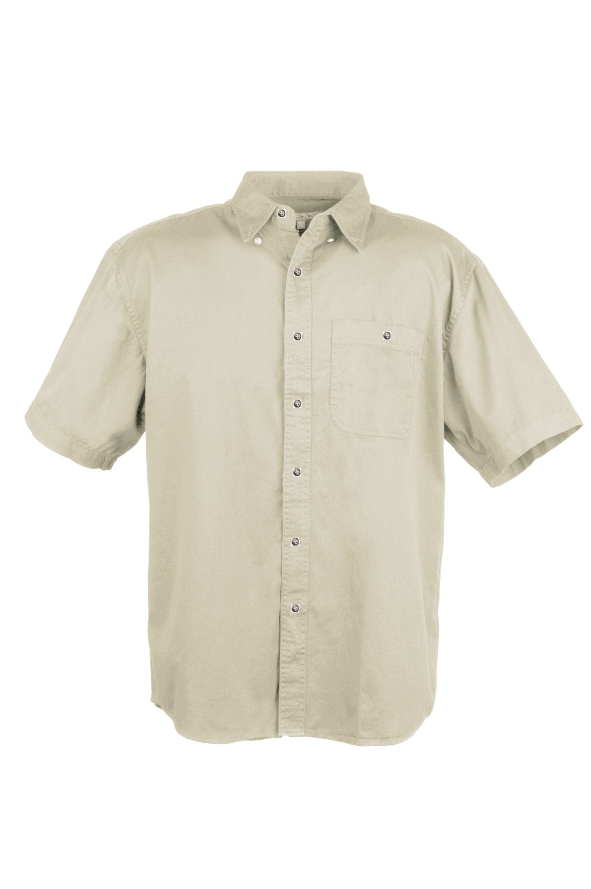Men's 100% Cotton Twill Short Sleeve Shirt Tall (Stone) (LT-3XLT)