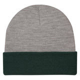Two-Tone Knit Beanie With Cuff