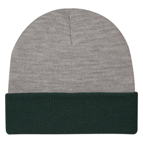 Two-Tone Knit Beanie With Cuff