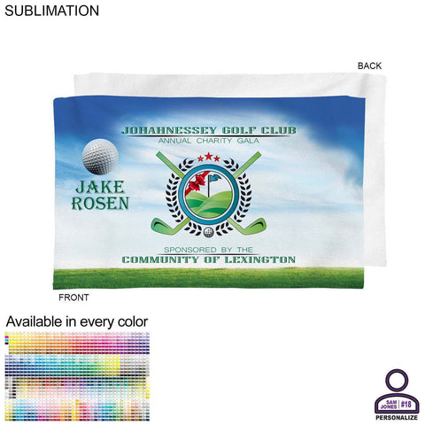 Personalized Plush Velour Terry Cotton Blend Sports, Sweat Towel, 12x18, Sublimated Edge to Edge