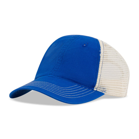 Bio-Washed Cotton Twill Front Cap w/Soft Mesh Sides & Back