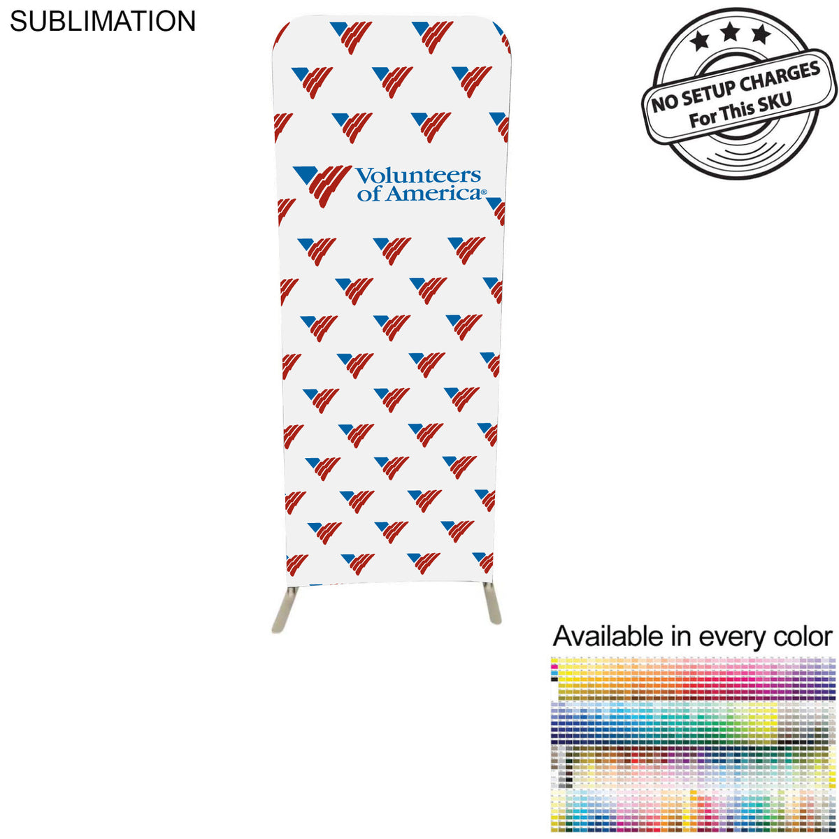 Volunteer, Non-for-profit 2'W x 78"H EuroFit Straight Wall Display Kit, with Full Color Graphics