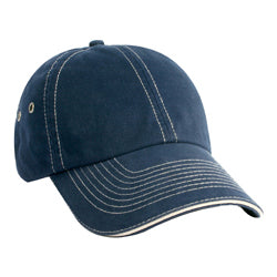 Unconstructed Contrast Stitching Sandwich Cap