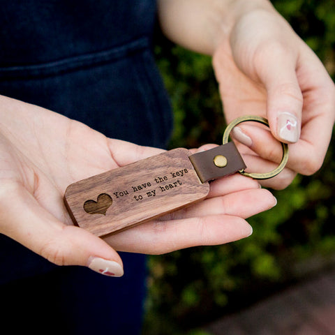 Engraved Wooden Keychain