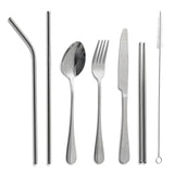 Personal Cutlery Set of 8, Stainless Steel with Biodegradable Case