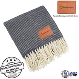 48 Hr Quick Ship - Wool Blanket Deluxe, 50x60, with Lasered logo patch, NO SETUP CHARGE