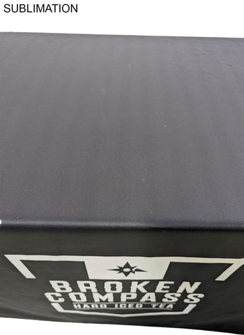 24Hr Express Ship - Sublimated PREMIUM Cloth for 6' table, Drape style, Closed Back, Rounded Corners