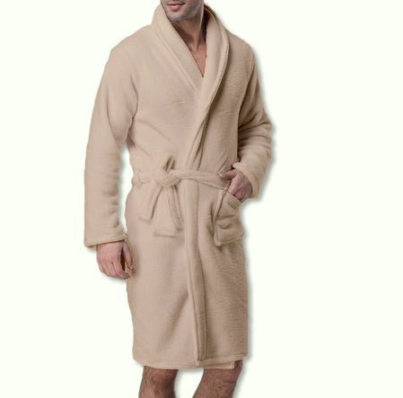 100% Polyester Coral Fleece Bath Robe Shawl Collar