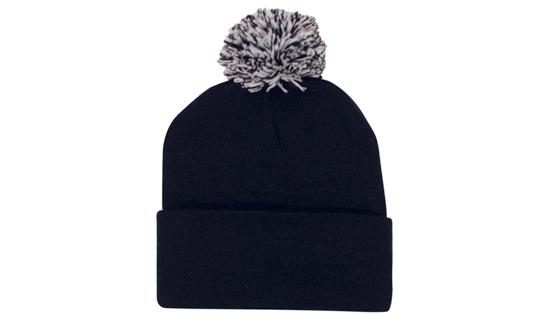 000968 Acrylic Toque Beanie w/Pom Pom