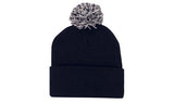 000968 Acrylic Toque Beanie w/Pom Pom