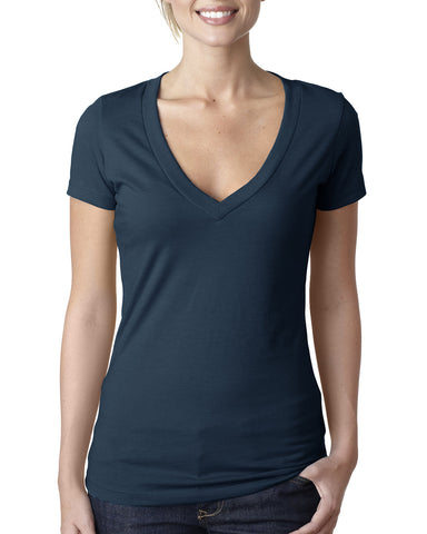 NEXT LEVEL APPAREL Ladies' CVC Deep V-Neck T-Shirt