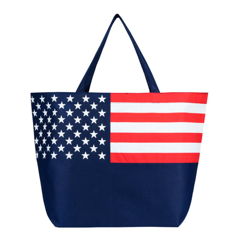 Non-Woven American Flag Tote Bag - Metallic imprint