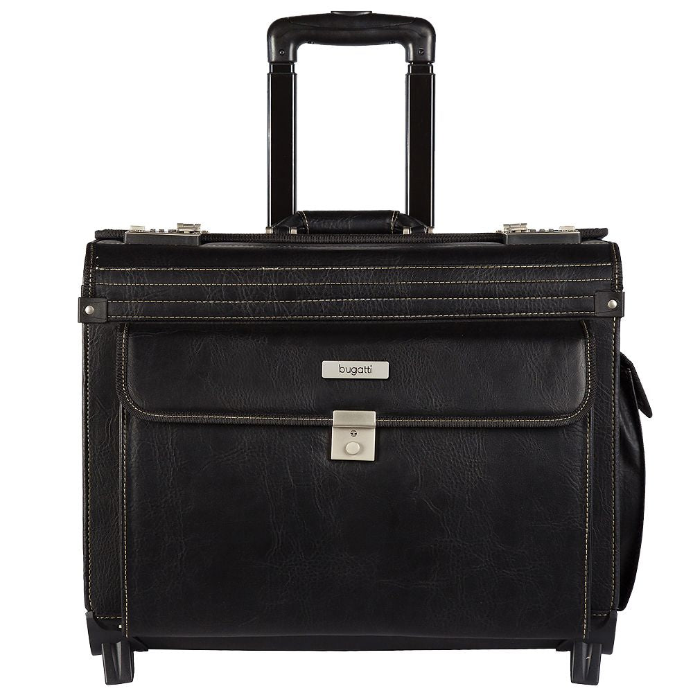 Warren Business Case on Wheels w/Textured Vegan Leather