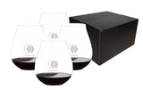 ~New World Pinot Noir, 25.75oz RIEDEL O crystal stemless wine glass S/4 in a Shadow black gift box